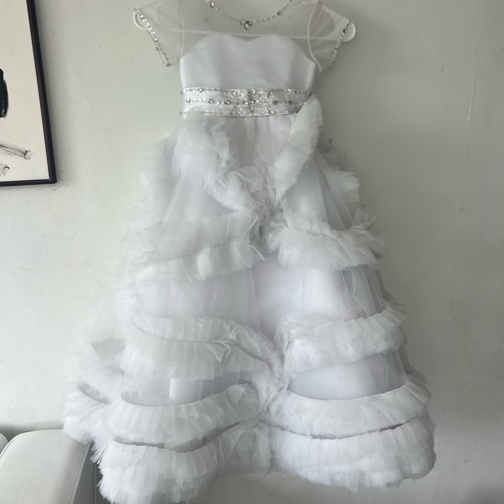 Elegant White Ruffled Dress